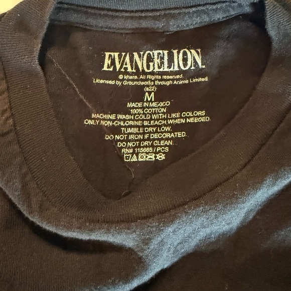 Neon Genesis Evangelion Shirt Medium Black Crew Neck Shinji Rei Asuka Anime 2022 - Picture 2 of 12